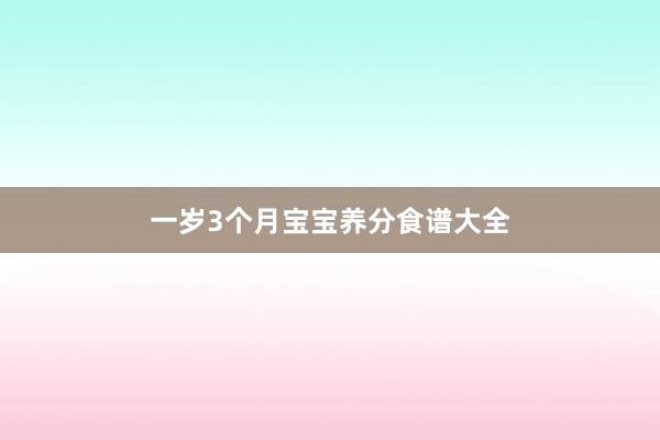 一岁3个月宝宝养分食谱大全