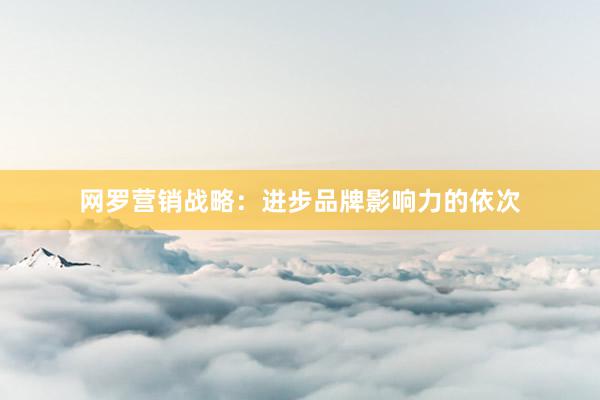 网罗营销战略：进步品牌影响力的依次